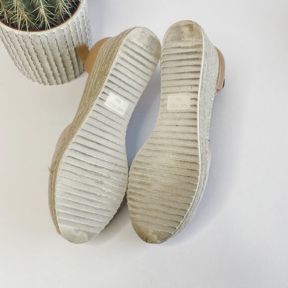 Nine West pink and brown espadrille wedges size 9 - Picture 6 of 7